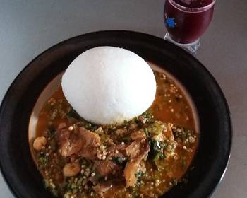 Fast Cooking Methods Tuwon Shinkafa with Okro Soup Home Style