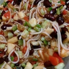 Rajma/red beans salad with red sauce A picture of Rajma/red beans salad with red sauce.