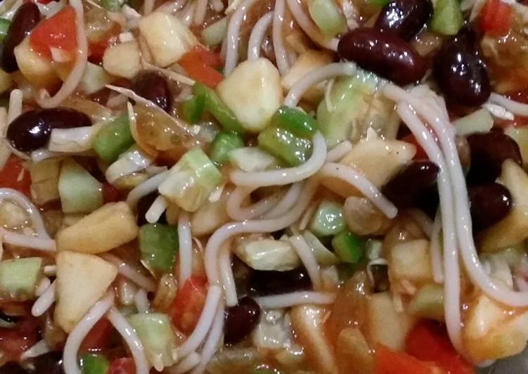 Recipe of Any-night-of-the-week Rajma/red beans salad with red sauce