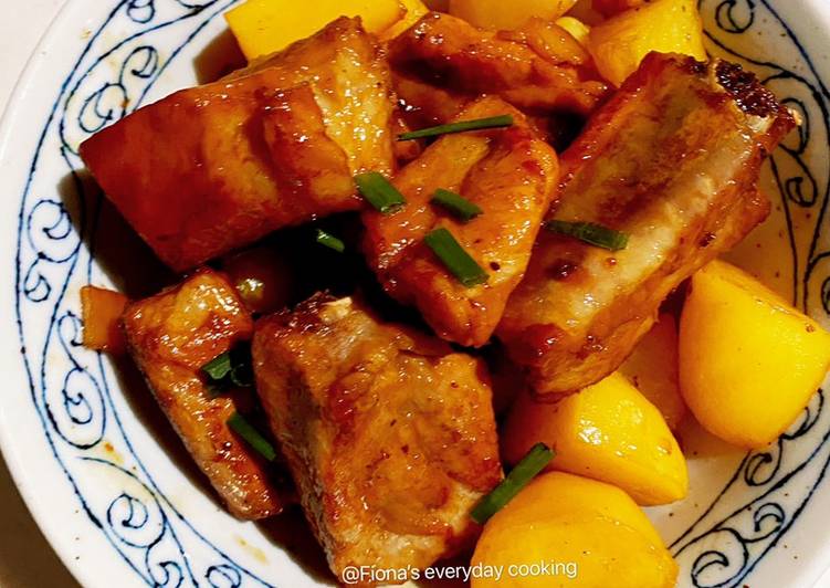 Recipe of Super Quick Homemade Braised ribs with potatoes 红烧排骨土豆
