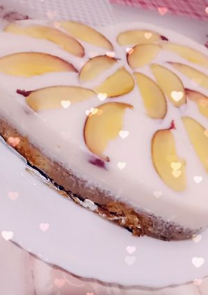 صورة لوصفة كيكة باردة بنكهة الخوخ المنعشة 😋😍