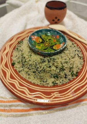Une photo de Couscous aux épinards (ifnouzen) 🍛