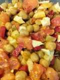 Ensalada templada exprés de garbanzos