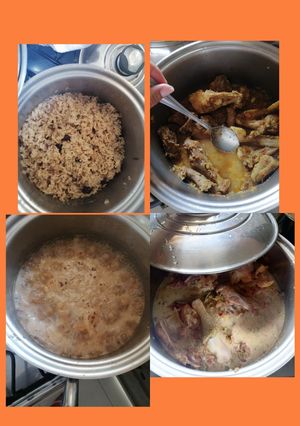 Una foto de Delicioso arroz con coco y pollito sudado