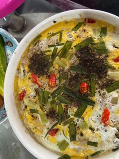 Hình của món Mắm chưng thịt.