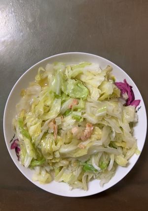 蝦仁高麗菜 的食譜成品照片