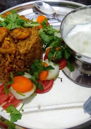 A picture of Prawn Sahi Biryani in my style.