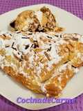Hojaldre con crema de almendras y chocolate