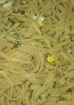 Una foto de Fideos al pesto bien bandereño