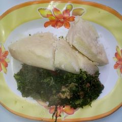 Ugali and sukuma wiki A picture of Ugali and sukuma wiki.