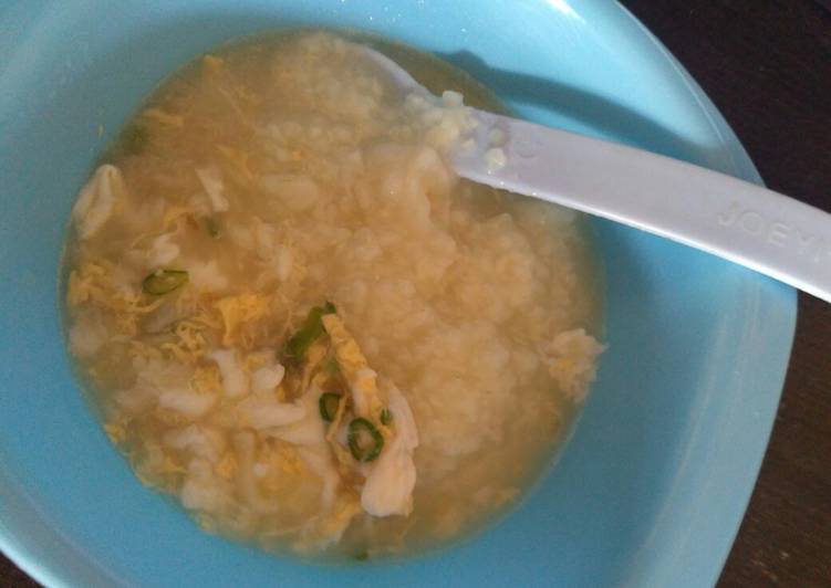 Nasi lembek + Sup Telor Kacang Panjang