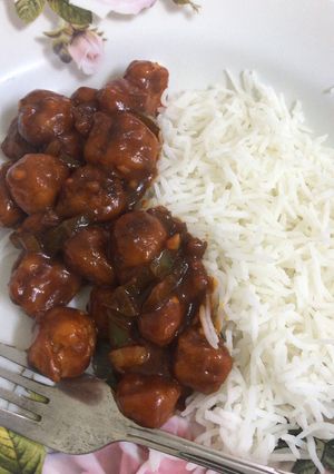 A picture of Soya chunks chilli.