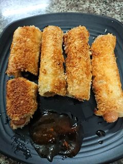 Hình của món Sandwich cuộn xúc xích.