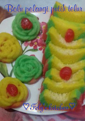 Foto resep Bolu pelangi putih telur
