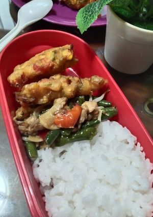 Foto resep 430. Sego Bumbu Kacang Tempe+Bakwan
