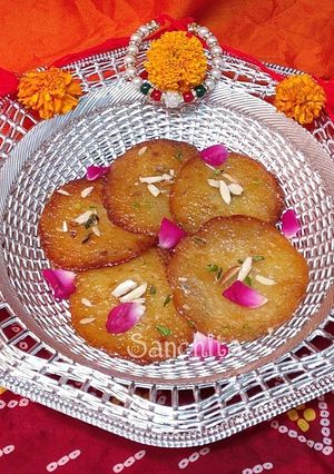 A picture of Kesariya Falahari Malpuas.