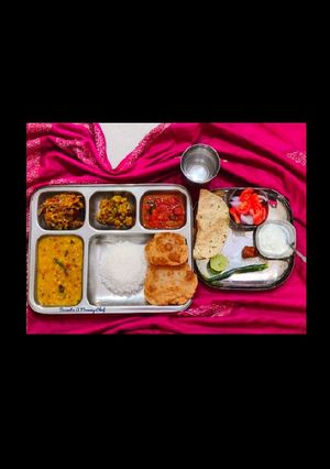 A picture of Homestyle vegetarian plate meals.