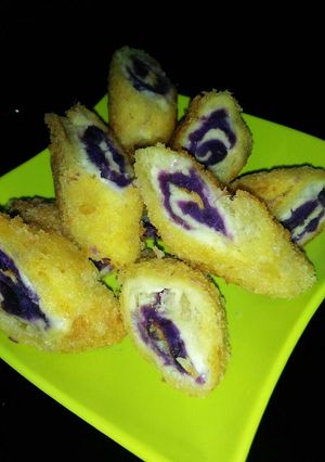Foto resep Ubi ungu di dalam roti tawar