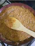 Frijoles refritos con chorizo