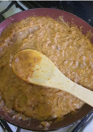 Una foto de Frijoles refritos con chorizo