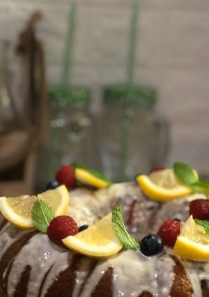 صورة لوصفة كيكة ليمون منعشه 🍋🌸