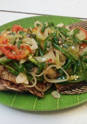 Foto resep Gurame siram tumis cabe hijau