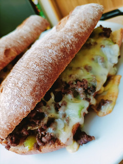 A picture of Minced Meat and Cheese Sandwich.