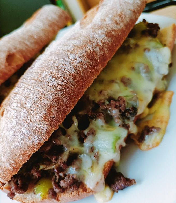 A picture of Minced Meat and Cheese Sandwich.