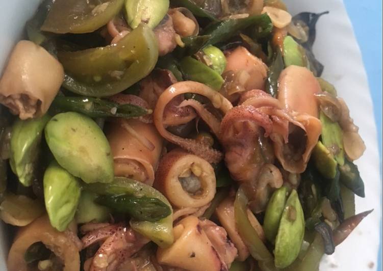 Resep Cumi asin cabe ijo+ pete 😋 yang enak Untuk Jualan