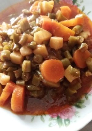 عکسی از دستور خورشت لوبیا سبز