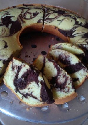 Foto resep Bolu marmer pandan