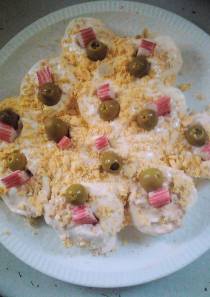 Una foto de Huevos rellenos con surimi