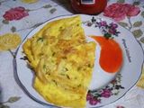 Omelet telur jamur tiram