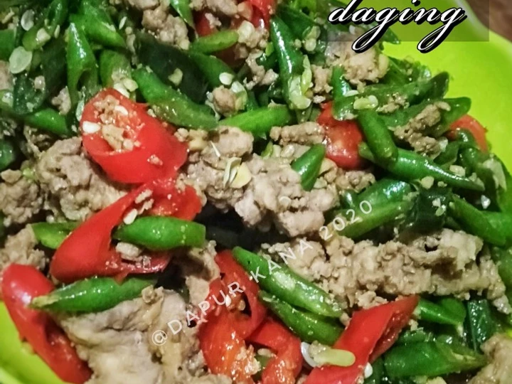 Cara Simple Membuat Resep  Buncis tumis daging yang Enak Banget, Menggugah Selera