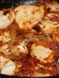 Pechugas de pollo en fritada al coñac
