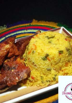 A picture of Stir fry couscous.