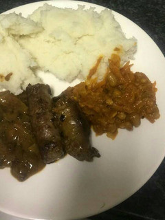 A picture of Wors & Chakalaka.