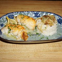 A picture of FLOUNDER FILET STUFFED WITH CRAB MEAT. JON STYLE.