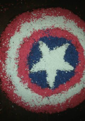Una foto de Torta de capitan america
