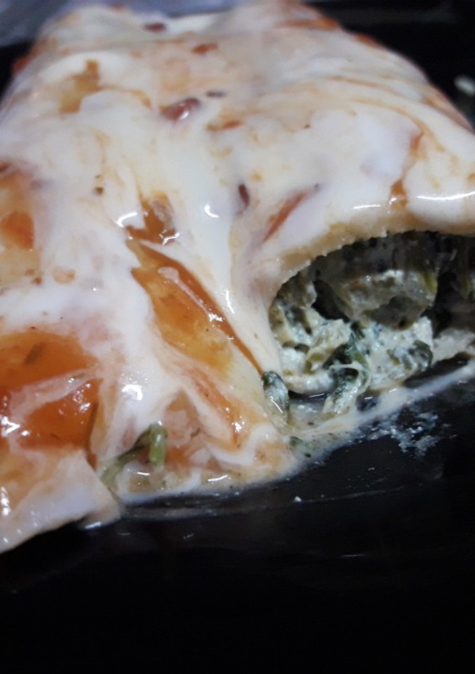 Una foto de Canelones de acelga y ricota