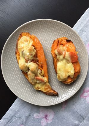 Töltött édesburgonya recept fotója