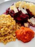 Linsen mit Apfelrotkraut