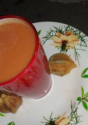 A picture of African star fruit(agwaluma) smothie.