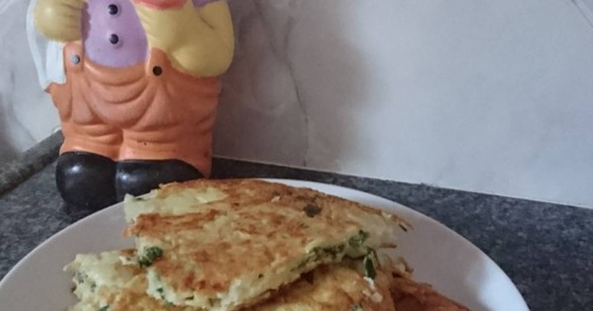Tortilla de papa rallada y perejil 🌱 Receta de Delma Delgado Cookpad