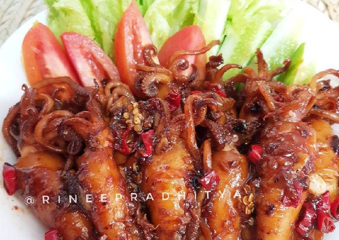 Resep Cumi Bakar Teflon Pedas Manis Oleh Rinee Pradhitya Cookpad