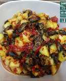 Sambalado kerang ijo dan kentang
