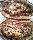 Berenjenas rellenas de carne al horno