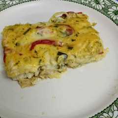 Una foto de Filete de atún con salsa blanca gratinados