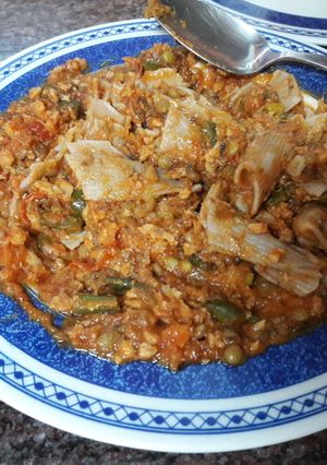 Foto principal de Macarrones a la boloñesa sin gluten veganos