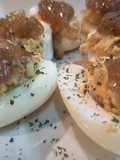 Huevos rellenos de tortilla de patatas